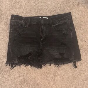 Flying Monkey Black Distressed Denim Jean Shorts